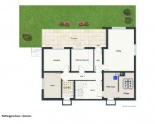 Grundriss Kellergeschoss AS-Immobilien.com+++Wohnen auf einer Ebene - Walmdachbungalow in Ortsrandlage+++
