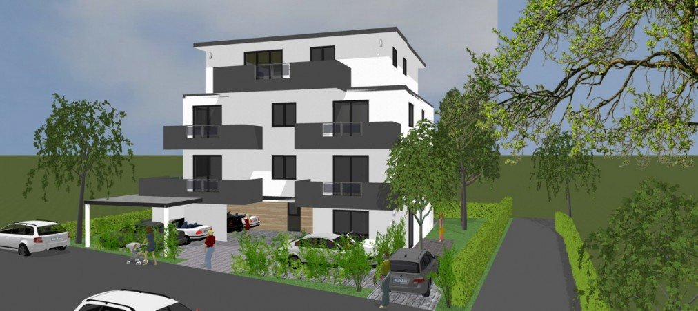Ansicht Stra�e Terrassenwohnung Gelnhausen
