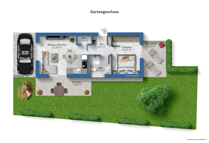 Grundriss Terrassenwohnung Gelnhausen