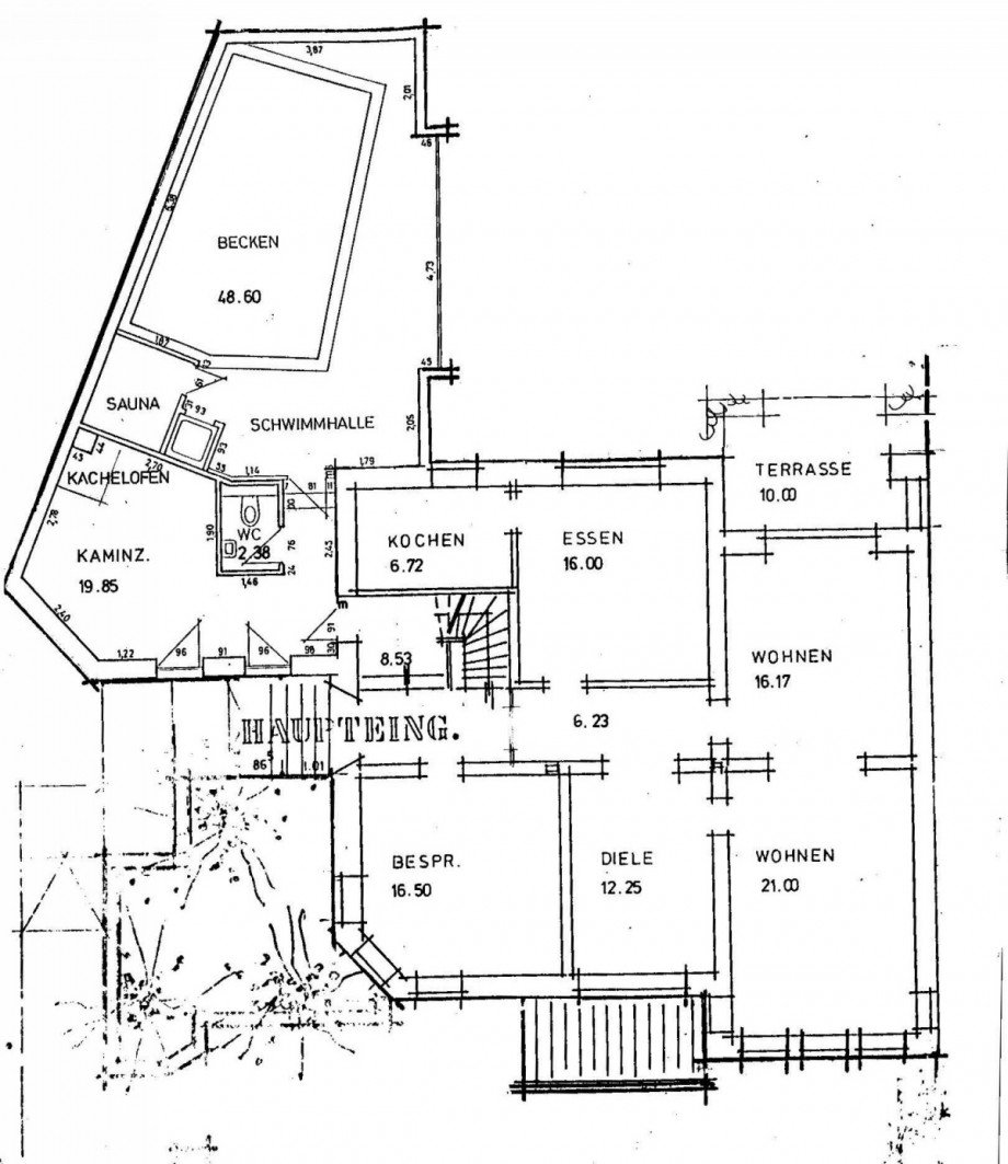 Grundriss Erdgeschoss Villa Bad Orb