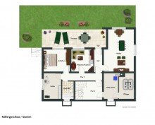 Grundriss - Kellergeschoss AS-Immobilien.com+++Wohnen auf einer Ebene - Walmdachbungalow in Ortsrandlage+++