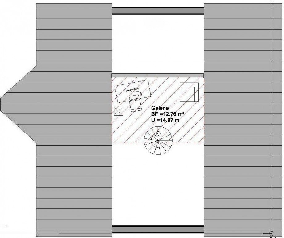 Grundriss Galerie im Spitzboden Etagenwohnung Jossgrund