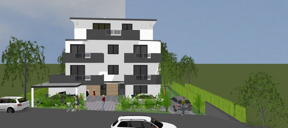 Perspektive Eingang Animation Penthousewohnung Gelnhausen