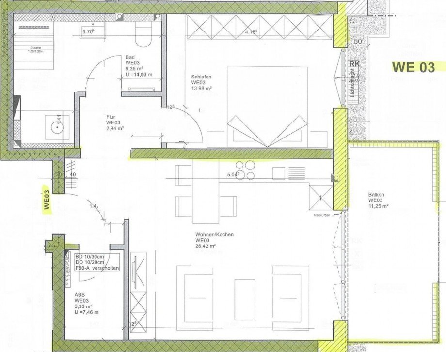 Grundriss WE 03 Terrassenwohnung Bad Orb