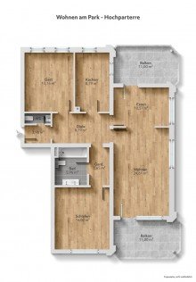 Grundriss AS-Immobilien.com +++Attraktive 4 Zimmer Eigentumswohnung mit 2 Balkonen, Garage und Einbauk�che
