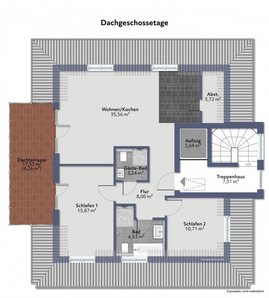 Grundriss Penthousewohnung Gelnhausen