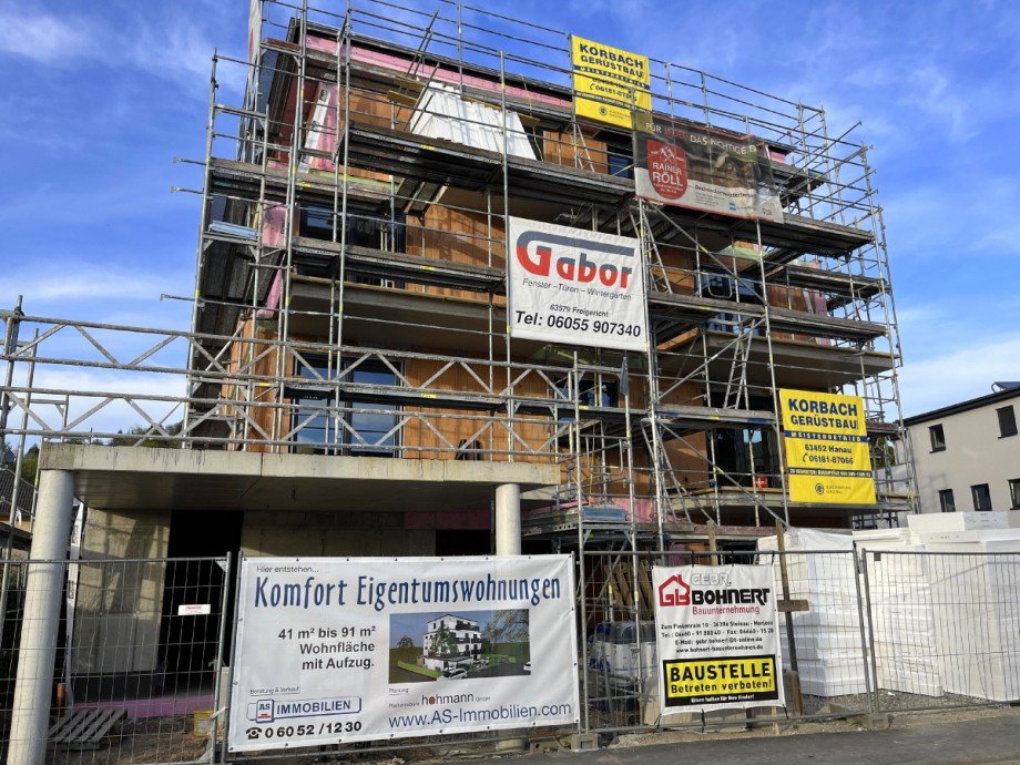 Neubau Bautenstand April 2026 Terrassenwohnung Gelnhausen