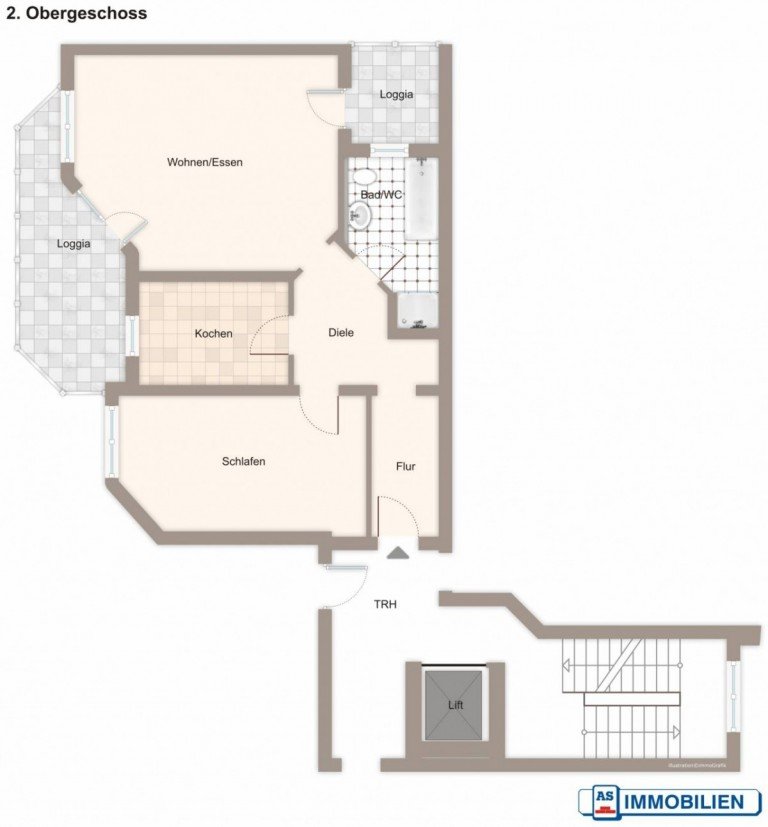 Grundriss Bad Orb - Main-Kinzig-Kreis Etagenwohnung AS-Immobilien.com +++ h�bsche, gepflegte Wohnung mit Einbauk�che - mitten in der Stadt